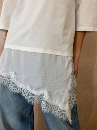 T shirt blanc dentelle Léna