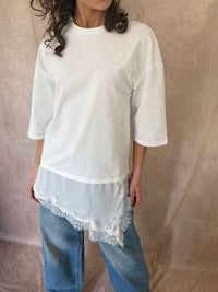 T shirt blanc dentelle Léna