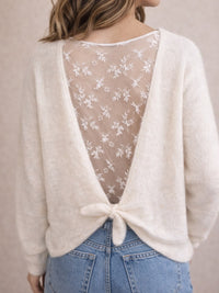 Pull écru dentelle Lilou