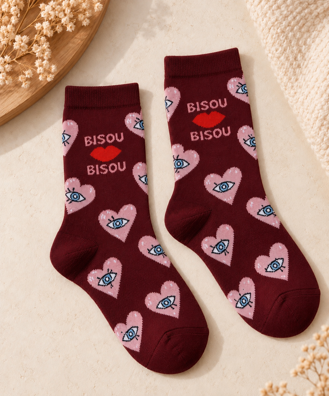 Chaussette  bisous bisous